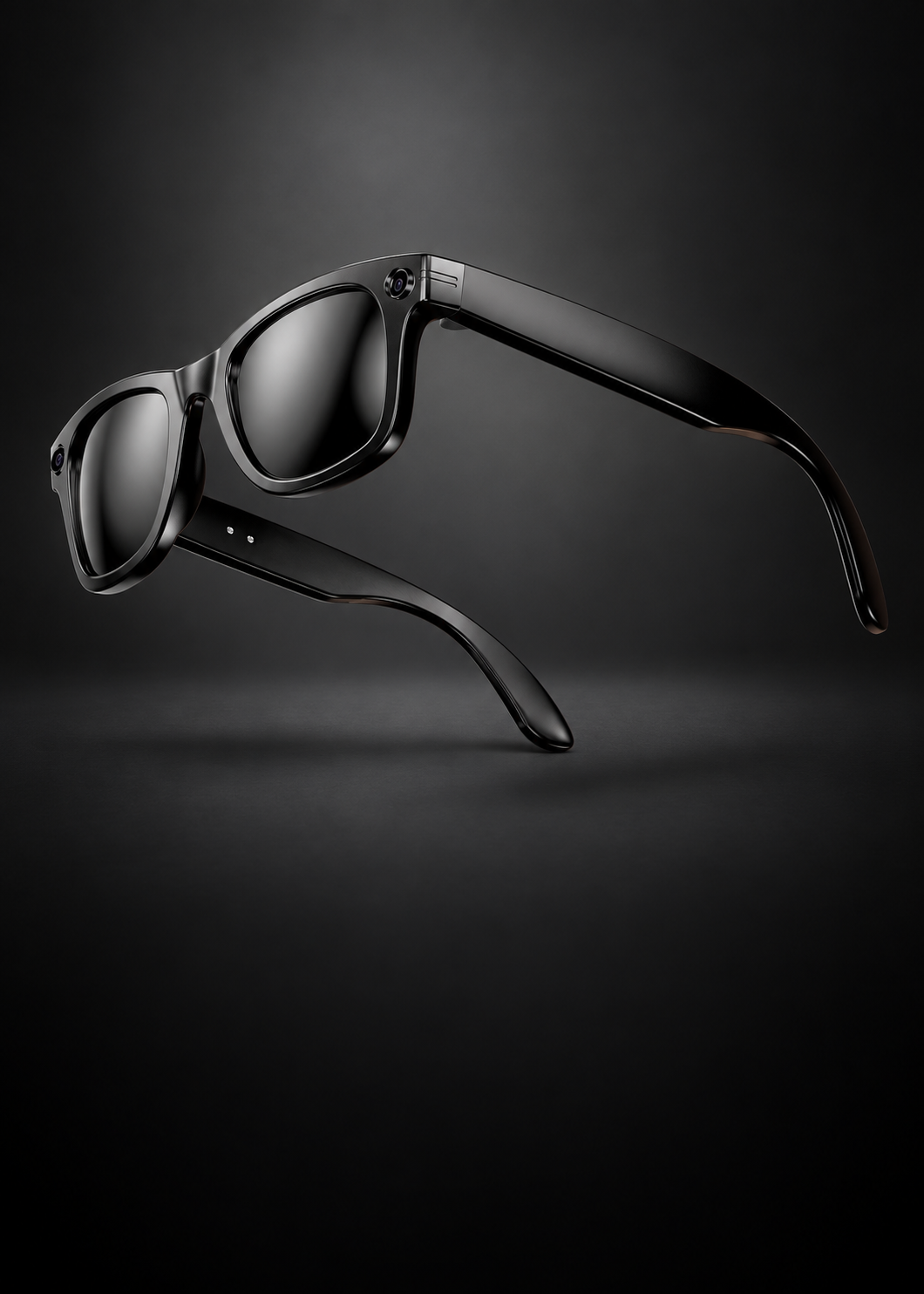 ULMIED W610T smart camera glasses with dark lenses, framed vertically for mobile.