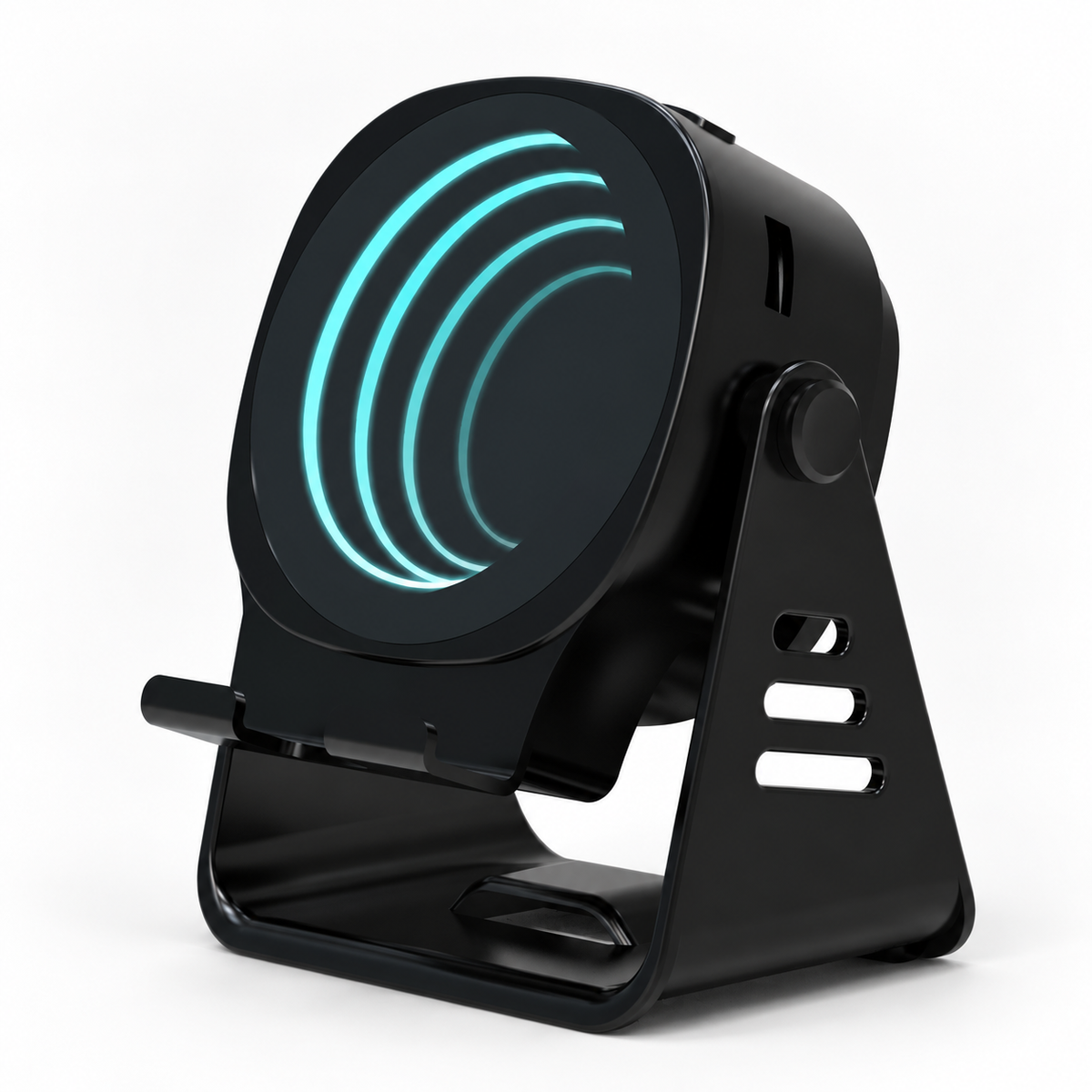 ULMIED G500 black speaker with adjustable foldable phone stand