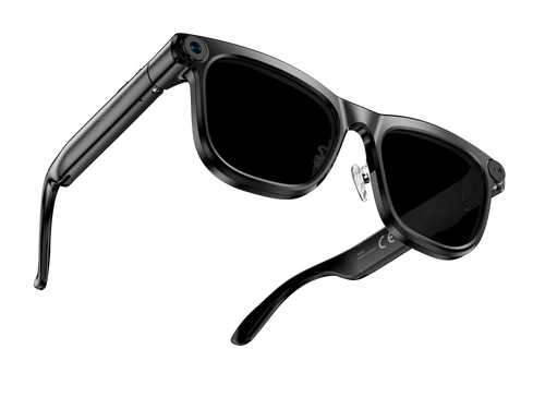 ULMIED M08T camera glasses with sunglasses lenses, angled view